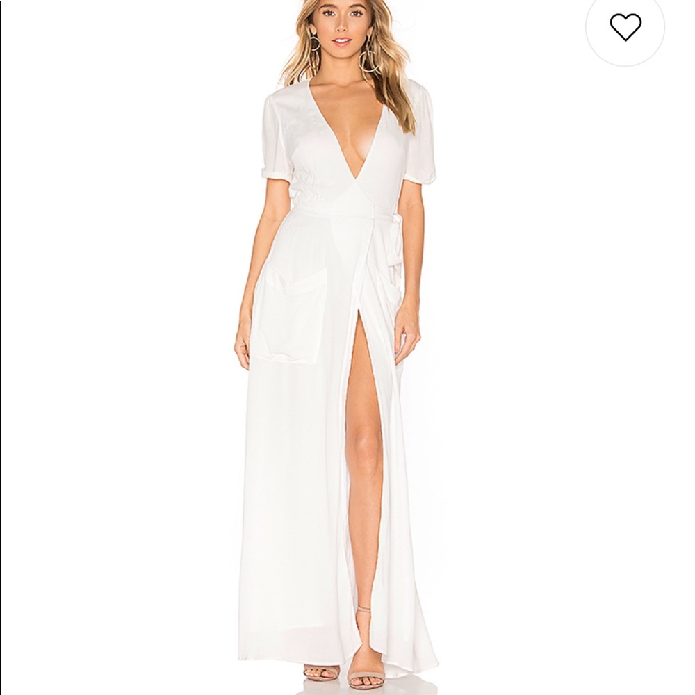 Revolve white maxi dress jetset diaries size small